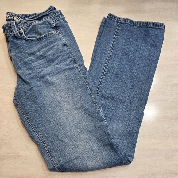 Vtg American Eagle Jeans True Boot Womens 10L‎ Long Lowrise Y2K Stretch Bootcut - Picture 12 of 12